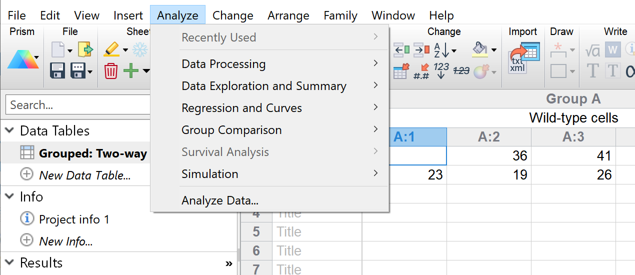 Analyze Menu (PC)